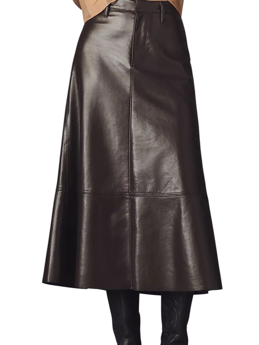 Citizens Of Humanity Cassia Recycled Leather Blend Midi Skirt A-Line Size 32